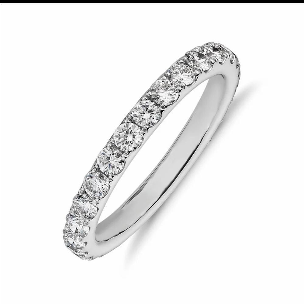 Slim Pavé Diamond Eternity Ring in White Gold - Picture 2 of 4